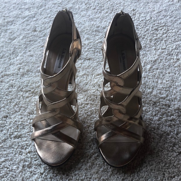 LK Bennett Shoes - LK Bennett Metallic Bronze Strappy Heels